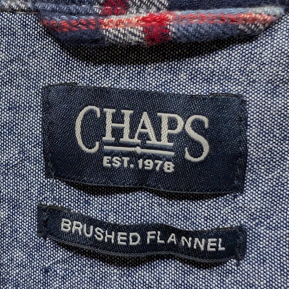 Chaps Flannel Button Down Brushed Flannel Shirt Size Medium - Picture 9 of 14